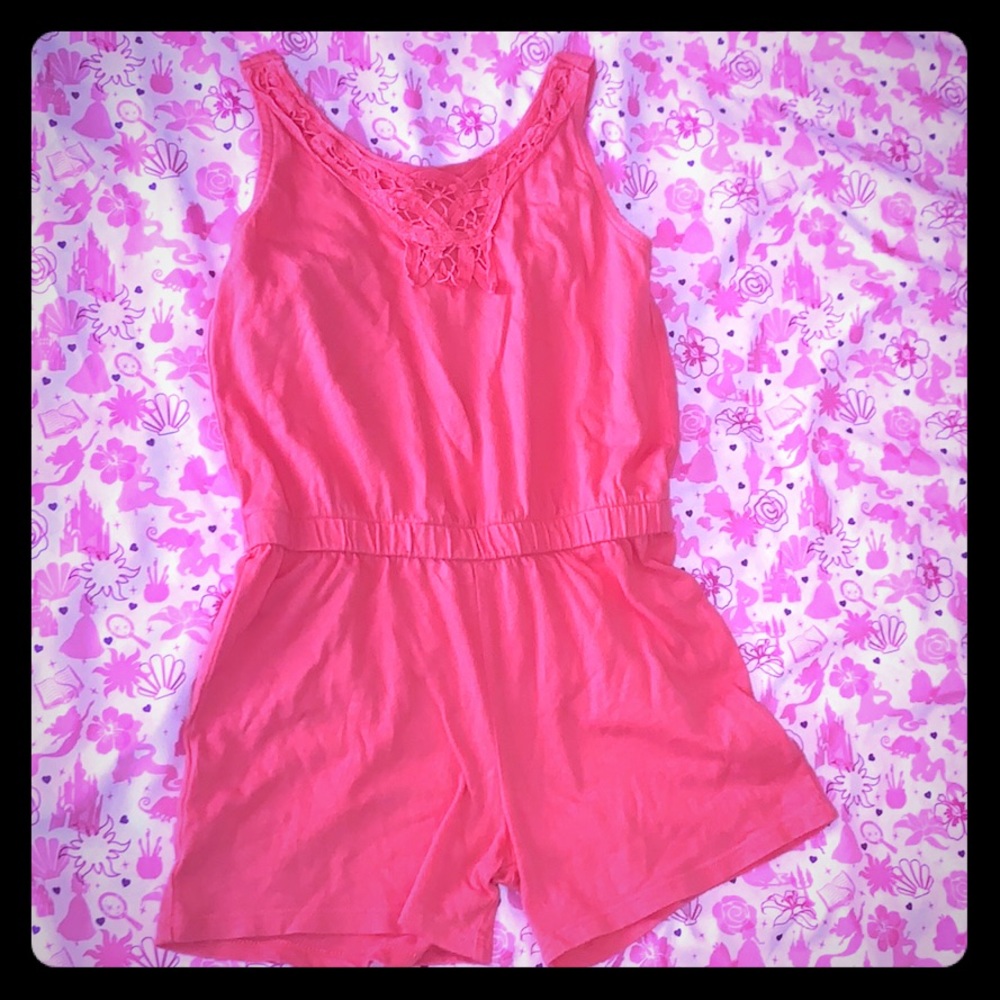 Cute Girls 5T Shorts Romper Coverup Coral